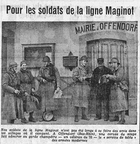 Le garde-champêtre avec des soldats de la Ligne Maginot